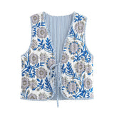 202 Autumn Autumn Winter 4 New Women's Street Fashion Double-Sided Cotton Jacket Vest W089 3112-Outfit