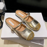 Evening Wind Soft Bottom Shallow Mouth Mary Jane Shoes Female 2025 New Spring / Summer One-Word Belt Vintage French Flat