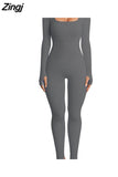 Women Sport Yoga Fitness Jumpsuit Sexy Long sleeves Vest Bodysuit Slim Casual Bodysuit Female One Piece Jumpsuit and