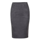 colors size S M L XL 2021 Women Winter Solid Suede Multi Package Hip Pencil Midi Skirt Autumn Winter Bodycon