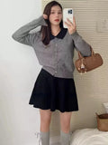 Knitted Pleated Mink Skirt-Outfit