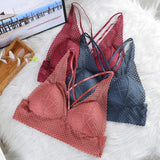 Bralette Sexy Bras For Women Hollow Out Lace Bra Crop Top Wireless Underwear Deep V Push Up Bra Sexy Lingerie