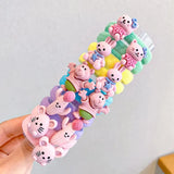 Girls Rubber Band Elastic Hair Bands Rainbow Cartoon Character Fruits Flower Headwear Girl Cute Sweet Hair