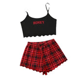 Printed Girls' Short-Sleeved Shorts Sexy Pajamas Girls' Cartoon Leisure PJ Leisure Home