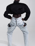 Casual Mid-Waist Zip, Faded Women's Light Color Casual