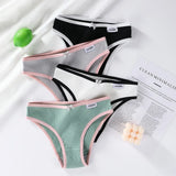 Women's Cotton Panties Soft Striped Patchwork Women Underpants Solid Girls Briefs Sexy Female Lingerie Comfort