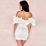 Lady White Party Dress 2021 New Arrival Off Shoulder Bodycon Dress Women Summer Sexy Club Party Dresses Birthday
