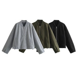 2025 New Women's Fashion Casual Card Buckle Soft Pilot Jacket