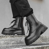 Zingj Martens Men's High Gang British Style Chelsea Boots Casual Men's Shoe Tide Boots