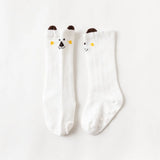 Pair 0 to 24M Cute Fox Baby Sock Non Slip With Grips Cotton Long Socks For Infant Girls Boys Newborn Knee High Socks
