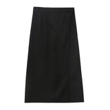 Zingj Figure A-Word Skirt Female Autumn 2024 New Medium-Long High Waist Show Thin Slit Large Size Package Buttock Skirt-Outfit