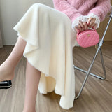 Zingj Shot Imitation Mink Hair Fishtail Skirt Female Mid-Winter Long Skirt High-Waisted Lotus Leaf Edge Skirt Sexy Velvet Bag Hip Knitted