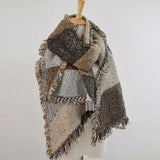 Large Scarves Women Long Cashmere Winter Wool Blend Soft Warm Plaid Scarf Femme Wrap Shawl Plaid Scarf Thick