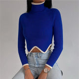 Winter Whiter Turtleneck Vintage Sweater Tops Knitted Y2k Long Sleeve 2022 Autumn Green Women Casual Crop Top Slim