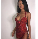 Bling Metal body chain Rhinestone summer dress women Luxury party Glitter Night club Backless diamond Mini dresses