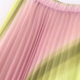 Tie Dye Pleated Skirt Women High Waist Midi Skirt Woman Stylish Long Skirts For Women Fashion 2023 Summer Elegant