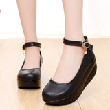 Head Shallow Mouth National Wind Shake Shoes Slope And Waterproof Table Women's Shoes Thick-Soled Loose Pastry Shoes Magic Stick Comfortable Single