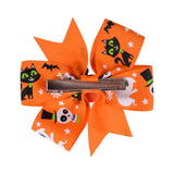 inchs Halloween Decoration Grosgrain Ribbon Hair Bows For Baby Girls Ghost Pumpkin Pinwheel Hair Clips Hair