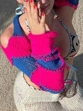 Striped Long Sleeve Bolero Knit Top- Outfit
