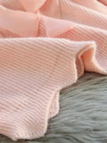 Large Collar Pink Bow Striped Knitted Sweatshirt- Outfit