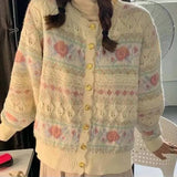 Women Floral Hollow Out Spring Kawaii Students Cozy Plus Size Casual Chic Loose Popualr Design Sweet Ladies Ins
