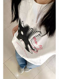 Print Loose Fashion Kawaii Tops Y2k Aesthetic Streetwear Casual All Match Women T-shirt Japanese Grunge Harajuku