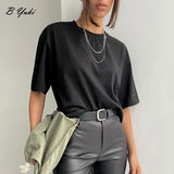 100% Cotton Basic T Shirt Women Summer New Oversized Casual Solid Tee Female Loose Short Sleeve Soft 10 Color