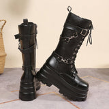 Rivet Dark Locomotive Boots 2025 New Punk Wind Martin Boots Large Size Women's