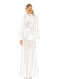 Evening Dress Women 2022 New Autumn Sexy Open Fork Lantern Sleeves Thin Famous French-Style Fasting Long