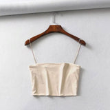Zingj Burst Gigi Street Shot Thin Rubber Band Sling Small Vest Women's Short Flat Mouth-Outfit