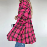 Zingj Classic Plaid Long Sleeve Shirt 2024 New Early Spring Fashion With Loose Shirt Women-Outfit