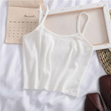 Women Sling New Summer Fashion All-match Soft Chic Crop Top Womens Casual Knitting Camis Breathable Slim High