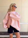 Zingj Shot-Hot Winter 2023 New Pink Sweet Round Collar Set Sweater-Outfit
