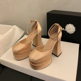 Wedding Shoes Wedding Shoes Wedding Dress Artifact Thick-Soled Waterproof Table Thick Heel 12Cm High Heels Presided Over The Performance