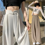 New Chinese Style Suit Pants Women Spring And Autumn Small High-Waist Hanging Straight Casual Narrow Version Of Broad Leg