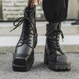 Zingj Kong Wind Ins Street Tide Male Street Shot Fashion Vintage Chelsea Boots Fall Youth Platform Leather Boots