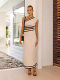Zingj Summer New Women's Temperament Elegant Diagonal Lace Splice Dress