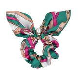 Chiffon Bowknot Silk Hair Scrunchies Women Pearl Ponytail Holder Hair Ties Hair Rope Rubber Bands Headwear Hair
