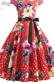 Women Summer Music Note Print Dress 50s 60s Robe Retro Swing Casual Vintage Sleeveless Party Dresses