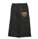 New High Street Hiphop Hip Hop Brand Printed Jeans Men's Straight Baggy Wide-Legged