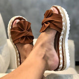 Bowknot Sandals 2020 Summer Cute Casual Daily Comfy Slip On Platform Ladies Sandals Dress Party Peep Toe Female