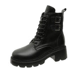 Of Boots With Velvet Soft Leather And Thick Soles 2023 New British Style Women's Shoes Fall And Winter Style High-Heeled Short Boots