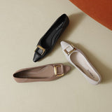Light Tip Thick Heel Single Shoes Women 202 Autumn New Super Temperament Square Low-Heeled Commuter Work