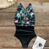 New Sexy One Piece Swimsuit Women Swimwear Push Up Monokini Bodysuit Bandage Swimsuit Female Bathing Suit Print Beach