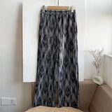 Women Summer Wide Leg Trousers Pleated Tie Dye Casual Elastic High Waist 2021 Fashion Loose Harajuku All-match