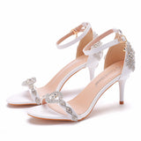Cm Temperament Light Mouth With Fine Sandals Crystal Yellow Diamond Wedding Shoes Sexy Fish Mouth Summer