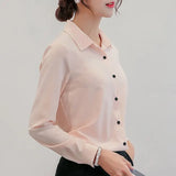Women Chiffon Office Career Shirts Tops 2018 Fashion Casual Long Sleeve Blouses Femme