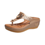 Zingj Size Slope With Hollow Toe Slippers Female Thick Bottom Buckle Lightweight Beach