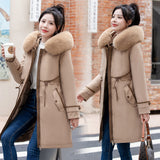 Send To Overcome The 2024 New Female Winter Down Cotton-Padded Jacket Waist And Thick Large Size Liner Can Be Dismantled Cotton-Padded Jacket Coat-Outfit