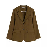 Blazer Woman Coats Female Winter Fashion Jacket Khaki Black Blazers Vintage Casual Chic Tops Long Sleeve Outerwear